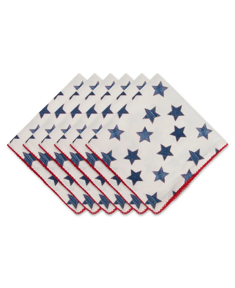 Design Imports Antique Stars with Embroidered Edge Napkin, Set of 6