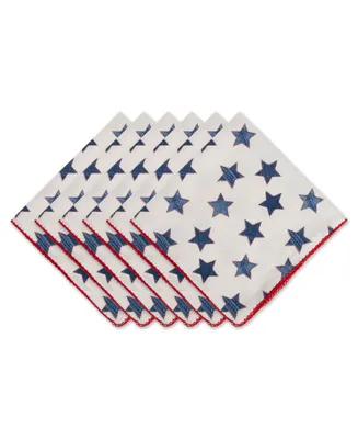 Design Import Antique Stars with Embroidered Edge Napkin, Set of 6