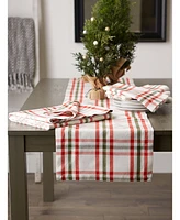 Design Imports Kitchen and Table Top Jolly Tree Collection Table Runner, Nutcracker Plaid