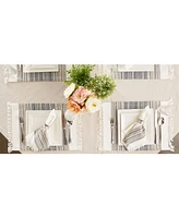 Design Imports Fringed Stripe Table Toppers, 13" x 20", Set of 6