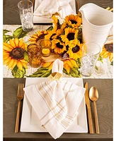 Design Imports Rustic Sunflowers Printed Table Runner, 14" x 108"