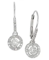 Diamond Round Drop Earrings in 14k White Gold or Yellow Gold (1/2 ct. t.w.)