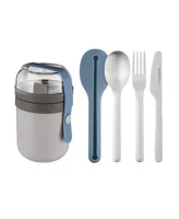 Leo to-Go Dual Lunch Box and Flatware Set