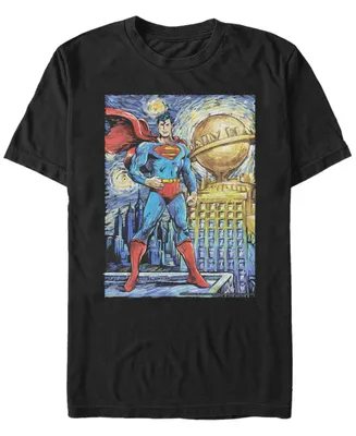 Men's Superman Starry Night Short Sleeve T-shirt