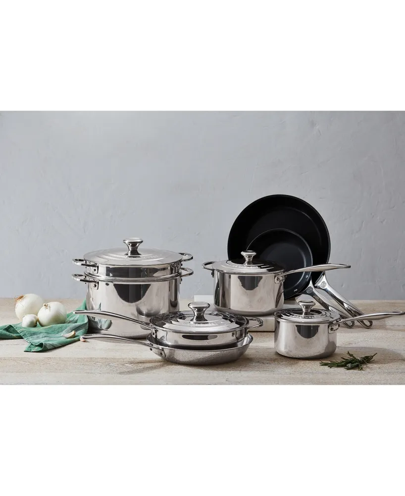 Le Creuset Mirror-Finish Stainless Steel 12-Pc. Cookware Set