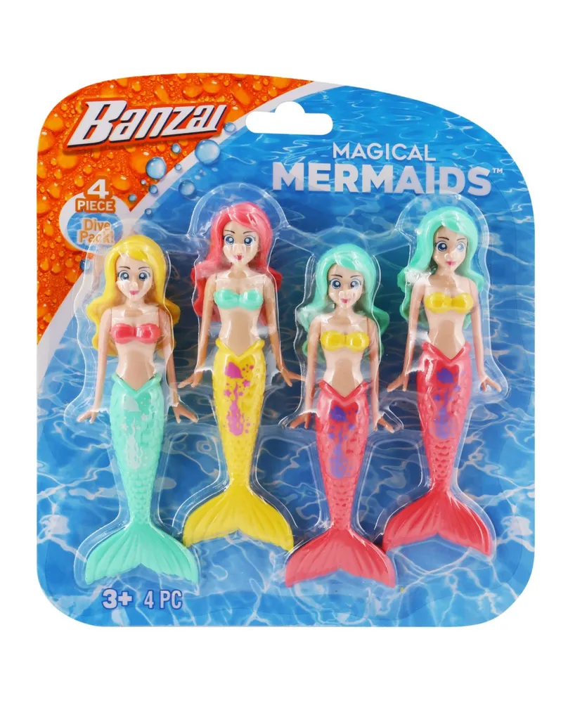 Banzai 4 Piece Water-Pool Toy Dive Set - Mermaids Dolls