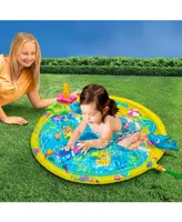 Banzai Jr. Wiggle'N Waves Sprinkling Mat - 44" Wobbly Activity Water Sprinkling Play Mat, 12 Months and Up