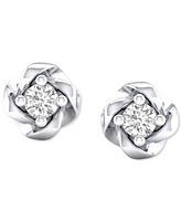 Diamond Swirl Stud Earrings (1/10 ct. t.w.) 10k White Gold or Yellow