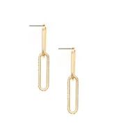 Ettika Elongated Link Crystal Earrings