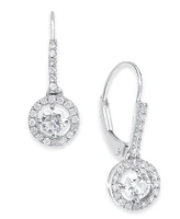 Diamond Round Drop Earrings in 14k White Gold or Yellow Gold (1/2 ct. t.w.)