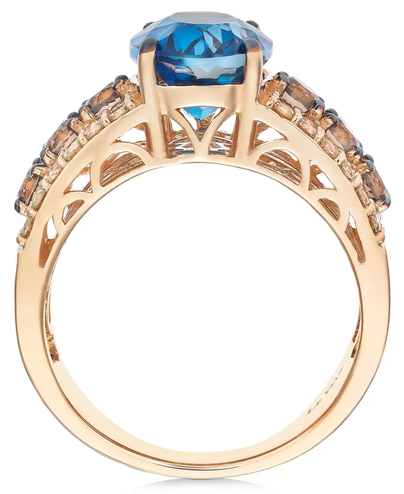 Le Vian Multi-Gemstone (4-1/4 ct. t.w.) & Diamond (5/8 ct. t.w.) Ring in 14k Rose Gold