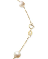 Effy Cultured Freshwater Pearl Station 18" Necklace 14k Gold (5-1/2mm)