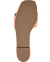 Journee Collection Women's Leonie Imitation Pearl Embellished Slide Flat Sandals