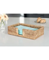 Artifacts Rattan Rectangular Guest Towel Napkin Holder with Cutout