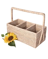 Artifacts Rattan 3 Section Caddy-Cutlery Holder