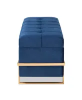 Parker Glam and Luxe Velvet Upholstered Storage Ottoman