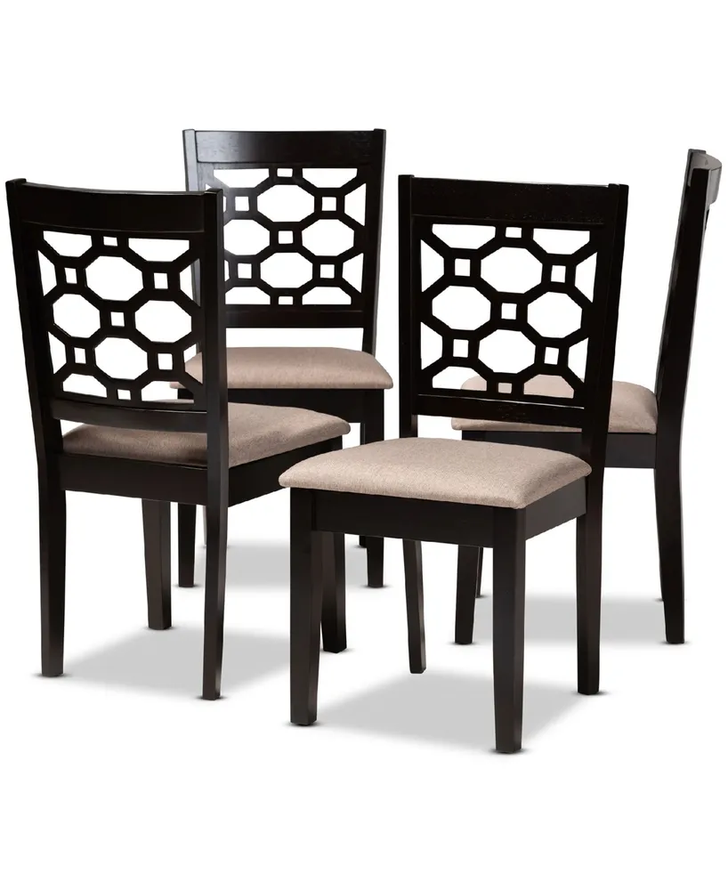 Peter Modern and Contemporary Fabric Upholstered 4 Piece Dining Chair Set