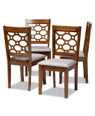 Peter Modern and Contemporary Fabric Upholstered 4 Piece Dining Chair Set