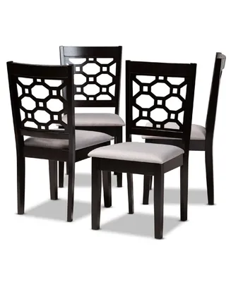 Peter Modern and Contemporary Fabric Upholstered 4 Piece Dining Chair Set