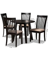Maisie Modern and Contemporary Fabric Upholstered 5 Piece Dining Set