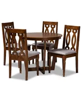 Julie Modern and Contemporary Fabric Upholstered 5 Piece Dining Set