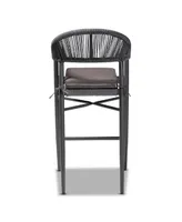Wendell Modern and Contemporary Rope and Metal Outdoor Bar Stool