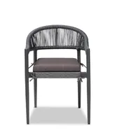 Wendell Modern and Contemporary Rope and Metal Outdoor Dining Chair