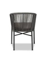 Marcus Modern and Contemporary Rope and Metal Outdoor Dining Chair