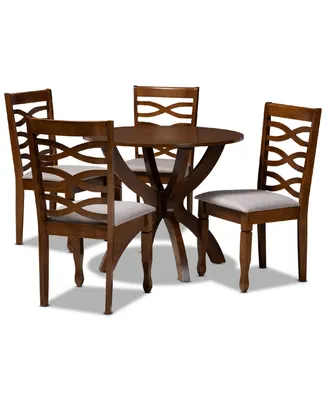 Modern and Contemporary Fabric Upholstered 5 Piece Dining Set