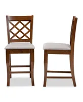 Aria Modern and Contemporary Fabric Upholstered 2 Piece Counter Height Pub Chair Set