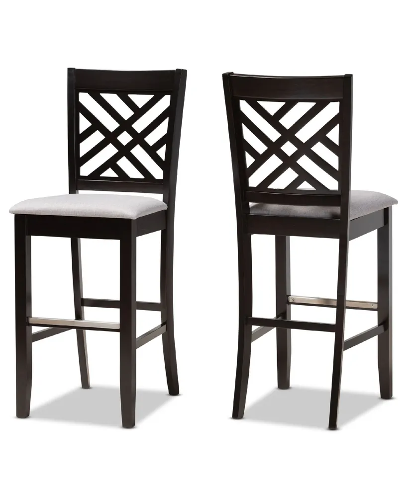 Jason Modern and Contemporary Fabric Upholstered 2 Piece Bar Stool Set