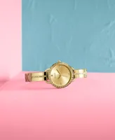 Guess Women's Gold-Tone Stainless Steel Semi-Bangle Bracelet Watch 30mm