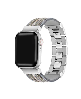 Men's and Women's Black Silver-Tone Jewelry Band for Apple Watch 38mm