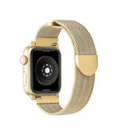 Men's and Women's Gold-Tone with Silver-Tone Striped Metal Loop Band 42mm