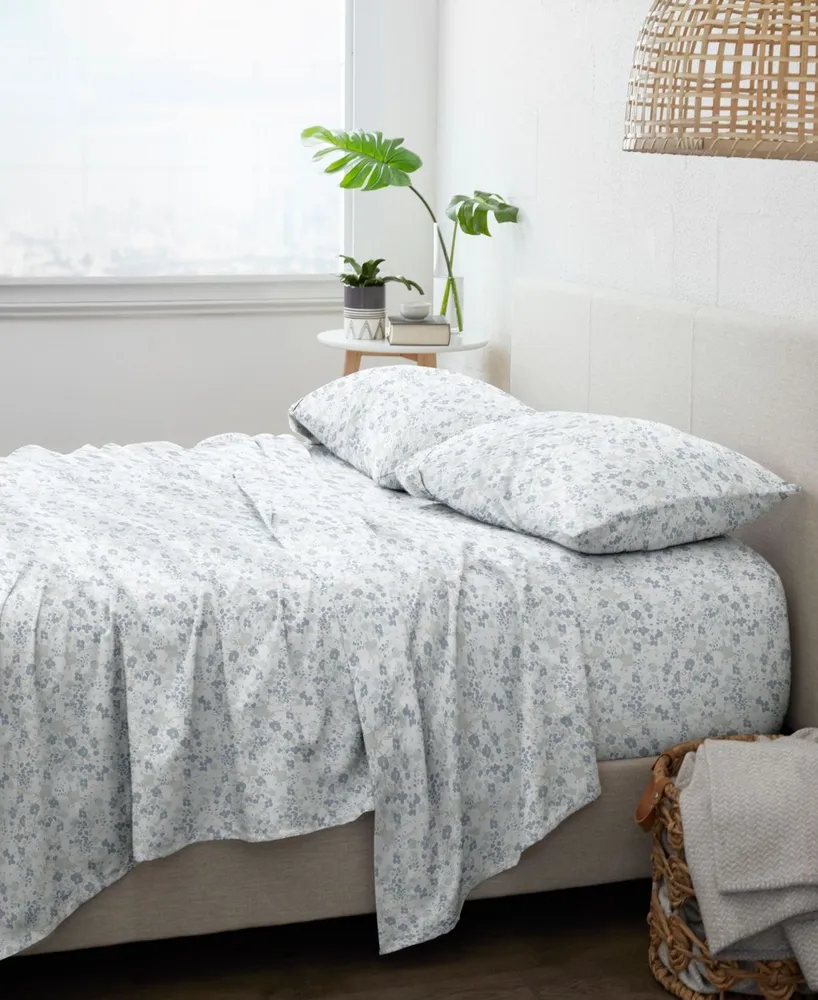 ienjoy Home Ultra Soft Violets Pattern 3-Pc. Sheet Set, Twin