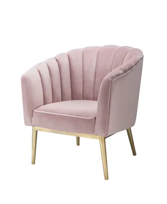 Acme Furniture Colla Accent Chair - Blush Pink Velvet Texture and Gold