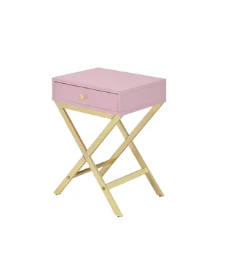 Acme Furniture Coleen Side Table - Pink and Gold