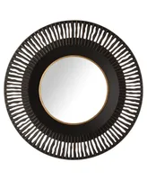 Glitzhome 35"D Vintage Industral Metal Round Wall Mirror Decor