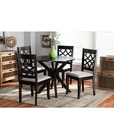 Elena Modern and Contemporary Fabric Upholstered 5 Piece Dining Set