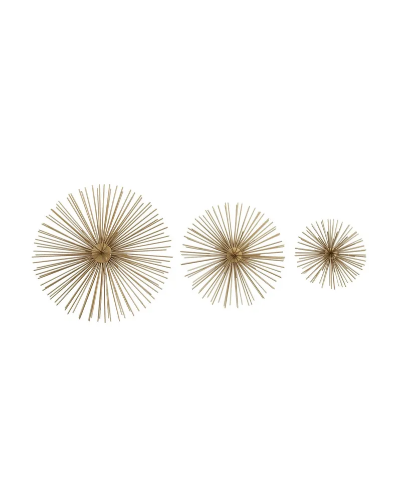 Tin Contemporary Abstract Wall Decor, Set of 3 - Gold