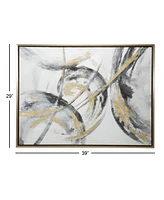 CosmoLiving by Cosmopolitan Gold Contemporary Abstract Canvas Wall Art, 30" x 40"