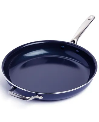 Blue Diamond Family Feast Diamond-Infused Ceramic Nonstick 14" Frying Pan with Helper Handle