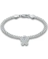 Giani Bernini Cubic Zirconia Butterfly Charm Bismark Chain Bracelet, Created for Macy's