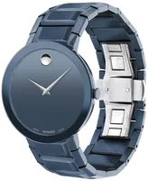 Movado Men's Swiss Sapphire Blue Pvd Bracelet Watch 39mm