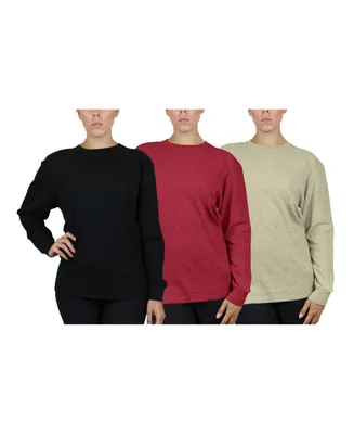 Women's Loose Fit Waffle Knit Thermal Shirt, Pack of 3
