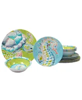 Certified Deep Sea 12 Piece Melamine Dinnerware Set