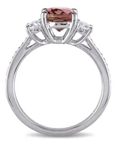 Pink Tourmaline (2 ct. t.w.) and Diamond (5/8 3-Stone Ring 14k White Gold