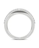 Moissanite Graduated Stone Band 1-1/2 ct. t.w. Diamond Equivalent 14k White Gold