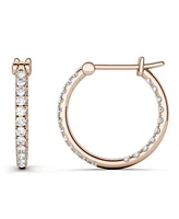 Moissanite Hoop Earrings 3/8 ct. t.w. Diamond Equivalent in 14k White Gold or Rose Gold