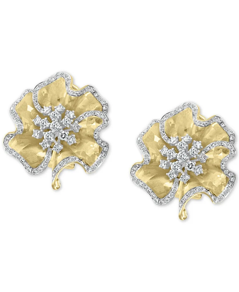 Effy Diamond Flower Stud Earrings (1-5/8 ct. t.w.) in 14k Gold